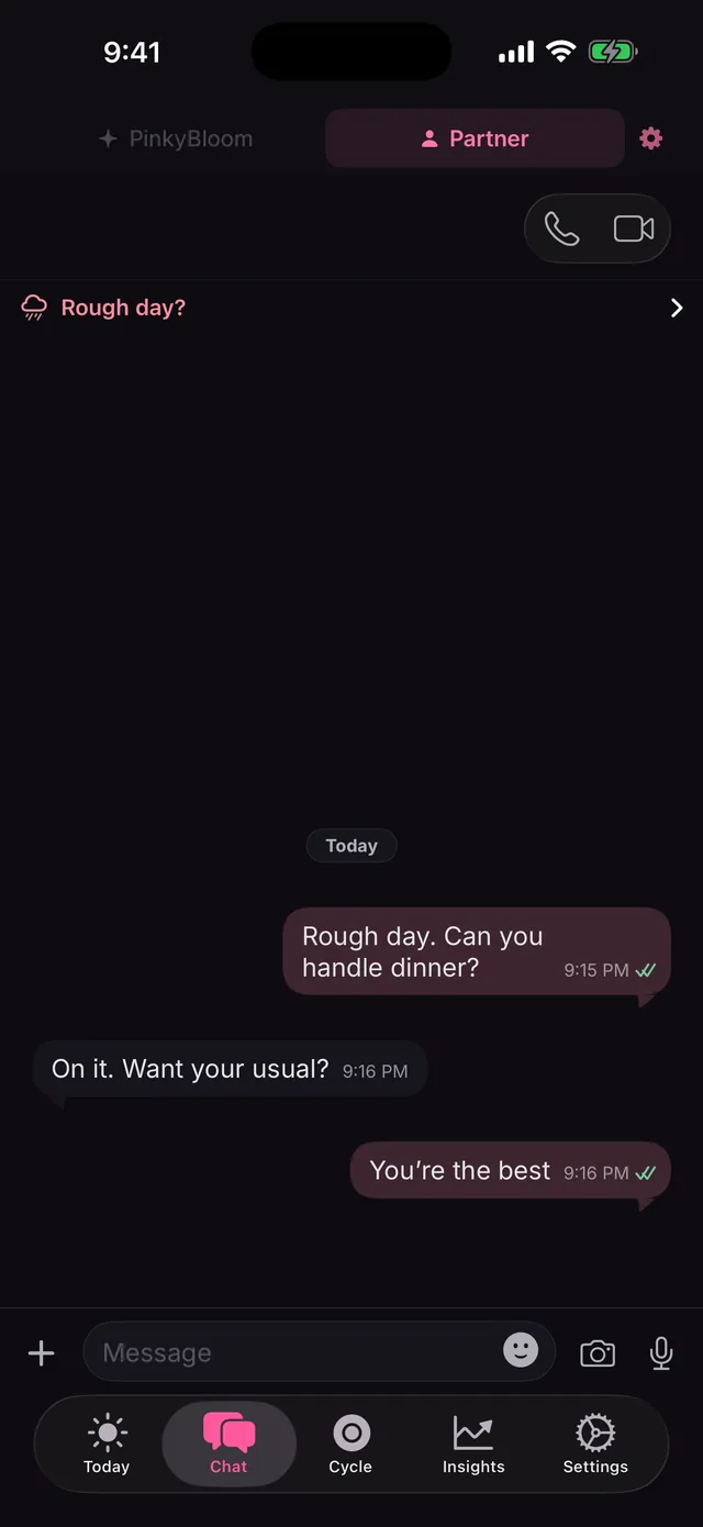 The same thread on her phone